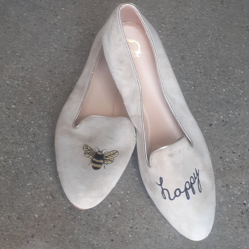Wonder BEE HAPPY Nude Suede Ballet flat shoes - Picture 2 of 6